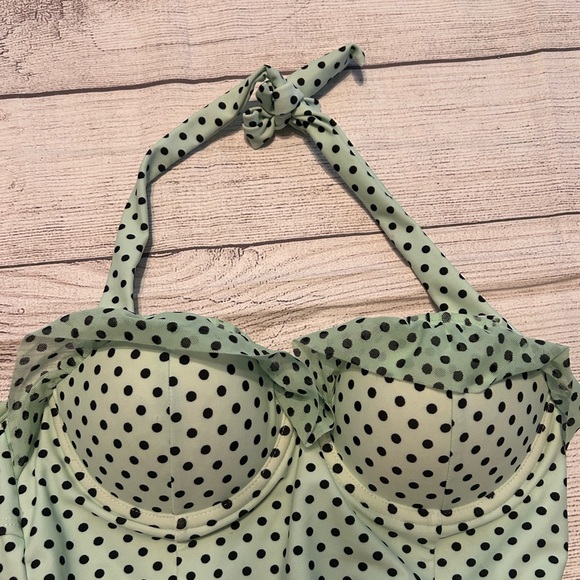 Betsey Johnson Mint Polka Dot Swimsuit - Picture 5 of 9